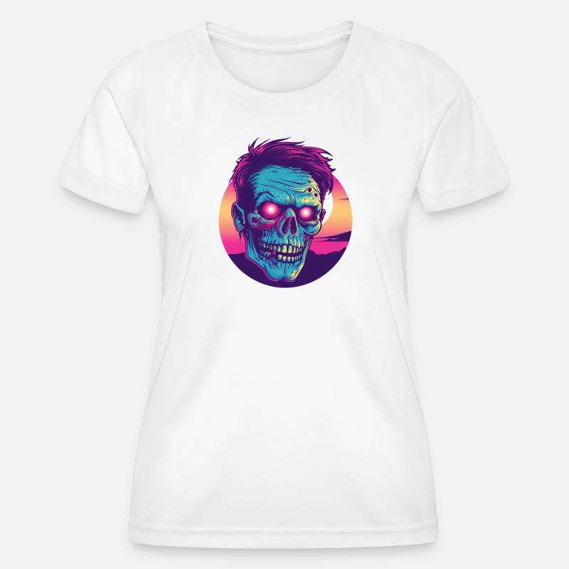 Zombie synthwave 2 - Women's Functional T-Shirt - white