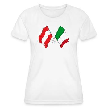 Drapeau Autriche, drapeau Italie - T-shirt sport Femme - blanc - Devant - AI Model Female 172 dark (172cm)