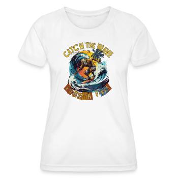 Catch the Wave Surf Retro - Frauen Funktions-T-Shirt - Weiß - Vorne - AI Model Female 172 dark (172cm)