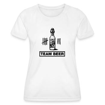 Flasche Bier, Beer, Cerveza (JGA-Team-Design) - Frauen Funktions-T-Shirt - Weiß - Vorne - AI Model Female 172 dark (172cm)