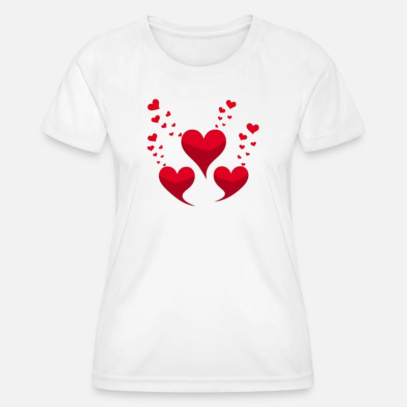 Red hearts - Women's Functional T-Shirt - white