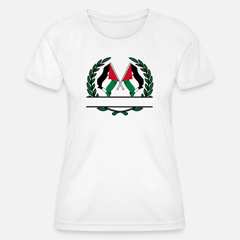 Flags Palestinian laurel wreath banner - Women's Functional T-Shirt - white