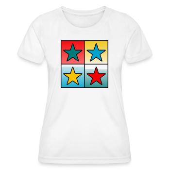 ETOILE. ETOILES. FÊTE. ANNIVERSAIRE. NOËL - T-shirt sport Femme - blanc - Devant - AI Model Female 172 dark (172cm)