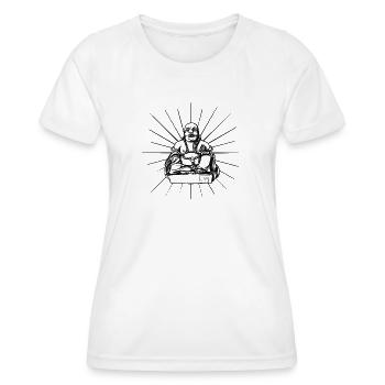Bouddha - T-shirt sport Femme - blanc - Devant - AI Model Female 172 dark (172cm)