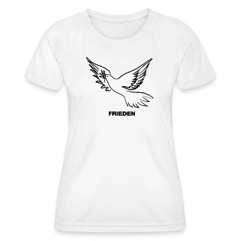 Frieden / Pace / Peace - Dove of Peace - Women's Functional T-Shirt - white - Front - AI Model Female 172 dark (172cm)