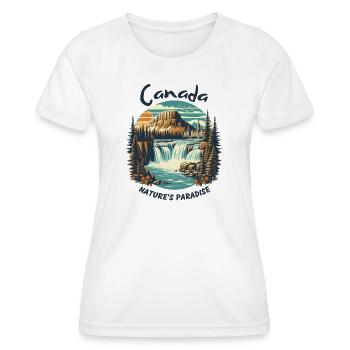 Le paysage du Canada - T-shirt sport Femme - blanc - Devant - AI Model Female 172 dark (172cm)