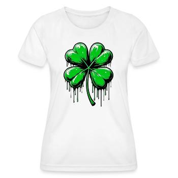 Four-leaf clover - Women's Functional T-Shirt - white - Front - AI Model Female 172 dark (172cm)