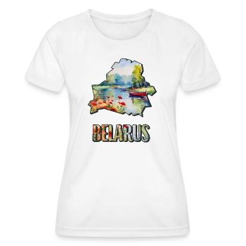 Carte à l’aquarelle de la Biélorussie - T-shirt sport Femme - blanc - Devant - AI Model Female 172 dark (172cm)