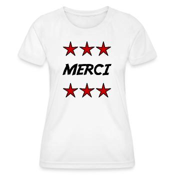 MAÎTRE. MAITRE. MERCI. MERCI MAÎTRE. MAITRE - T-shirt sport Femme - blanc - Devant - AI Model Female 172 dark (172cm)