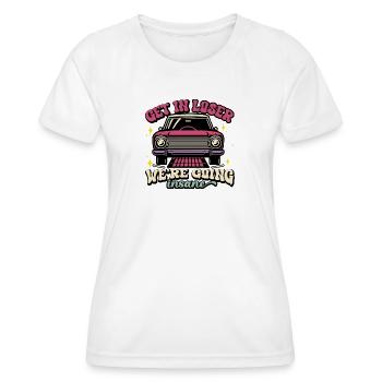 Voiture rétro se perdre Design fou - T-shirt sport Femme - blanc - Devant - AI Model Female 172 dark (172cm)