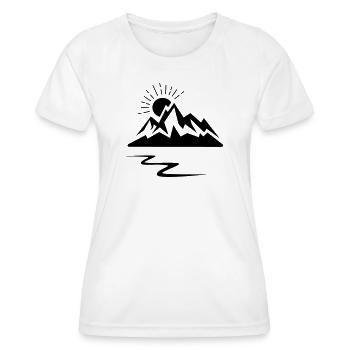 Logo de la montagne - T-shirt sport Femme - blanc - Devant - AI Model Female 172 dark (172cm)