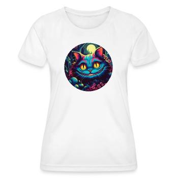 Grinsekatze Alice im Wunderland Zauberwald - Frauen Funktions-T-Shirt - Weiß - Vorne - AI Model Female 172 dark (172cm)
