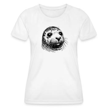 Phoque - T-shirt sport Femme - blanc - Devant - AI Model Female 172 dark (172cm)