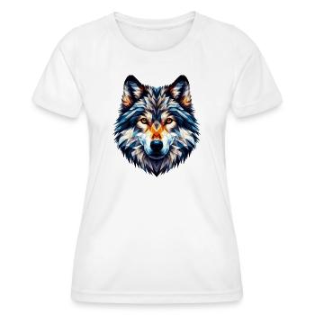 Polygonaler Wolf - Frauen Funktions-T-Shirt - Weiß - Vorne - AI Model Female 172 dark (172cm)