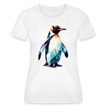 Polygonaler Pinguin - Frauen Funktions-T-Shirt - Weiß - Vorne - AI Model Female 172 dark (172cm)