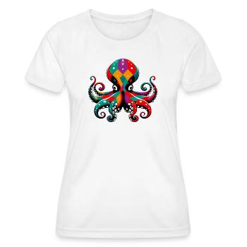 Pieuvre arlequin - T-shirt sport Femme - blanc - Devant - AI Model Female 172 dark (172cm)