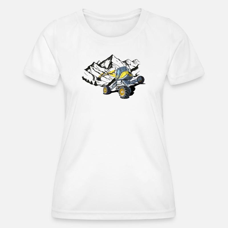 Excavator, walking excavator for difficult terrain - Women's Functional T-Shirt - white