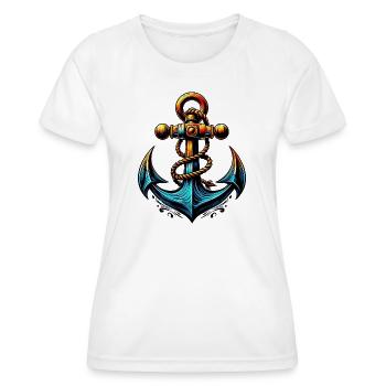 An Anchor - Women's Functional T-Shirt - white - Front - AI Model Female 172 dark (172cm)
