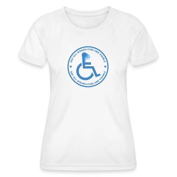 Tous les handicaps ne sont pas visibles - T-shirt sport Femme - blanc - Devant - AI Model Female 172 dark (172cm)