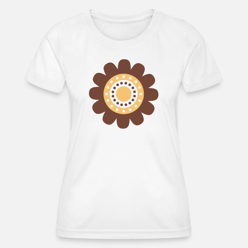 Cute Brown Daisy Flower - Women's Functional T-Shirt - white
