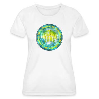 Cyber Techno Design mit Leuchtfarben - Frauen Funktions-T-Shirt - Weiß - Vorne - AI Model Female 172 dark (172cm)