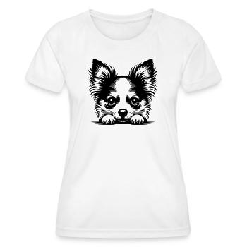 Chihuahua Kopf mit Poten - Frauen Funktions-T-Shirt - Weiß - Vorne - AI Model Female 172 dark (172cm)