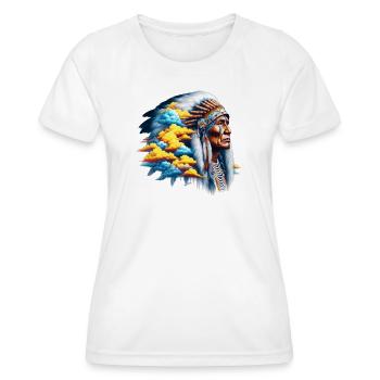 Amérindien Américain - T-shirt sport Femme - blanc - Devant - AI Model Female 172 dark (172cm)