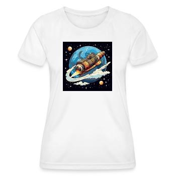 Raketenflug durchs All - Frauen Funktions-T-Shirt - Weiß - Vorne - AI Model Female 172 dark (172cm)