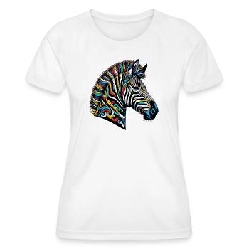 Zebra - Frauen Funktions-T-Shirt - Weiß - Vorne - AI Model Female 172 dark (172cm)