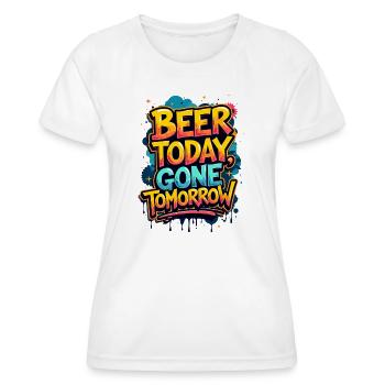 LA BIÈRE AUJOURD’HUI, DISPARUE DEMAIN - T-shirt sport Femme - blanc - Devant - AI Model Female 172 dark (172cm)
