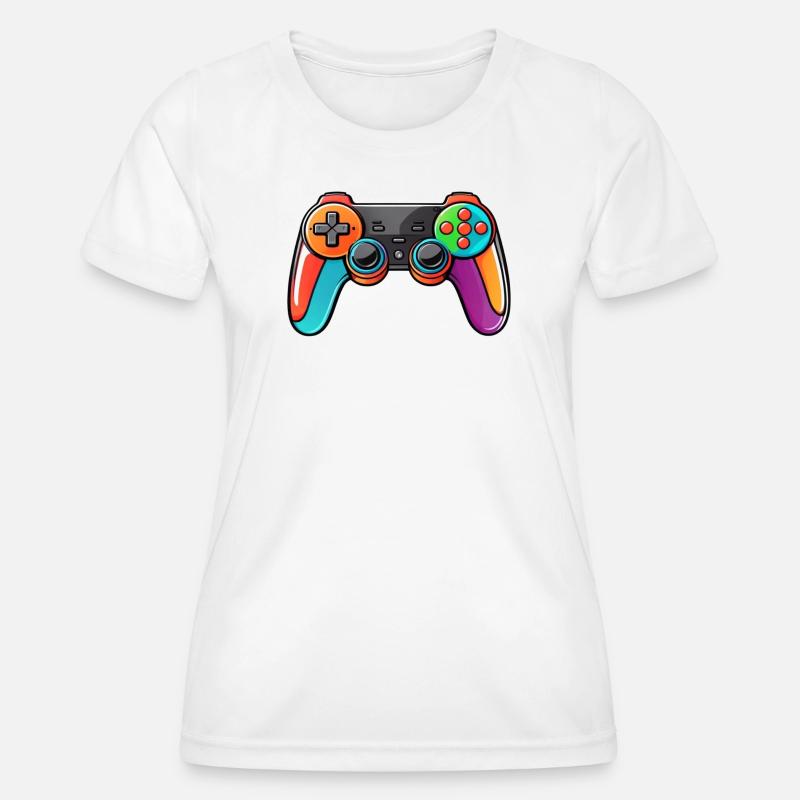 Gamepad Controller Colors Colorful - Women's Functional T-Shirt - white