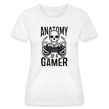 Gamer Skeleton mit Gamecontroller - Frauen Funktions-T-Shirt - Weiß - Vorne - AI Model Female 172 dark (172cm)