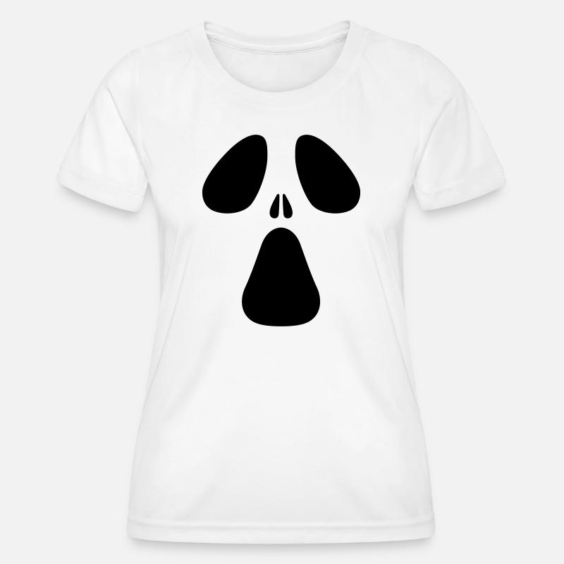 AC Designs Halloween Ghost Face - Women's Functional T-Shirt - white