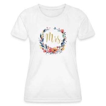Mrs. Personalisierbar - Frauen Funktions-T-Shirt - Weiß - Vorne - AI Model Female 172 dark (172cm)