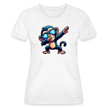 Chimpanzee Dab Cool Lunettes de soleil Arc-en-ciel - T-shirt sport Femme - blanc - Devant - AI Model Female 172 dark (172cm)