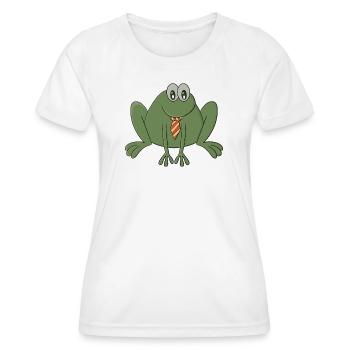 Frog with a tie - Women's Functional T-Shirt - white - Front - AI Model Female 172 dark (172cm)