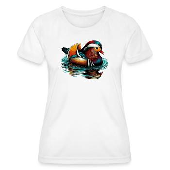 Mandarin duck - Women's Functional T-Shirt - white - Front - AI Model Female 172 dark (172cm)