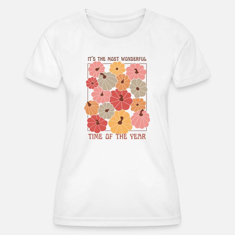 Colorful Pumpkin Patch Fall quote - Women's Functional T-Shirt - white