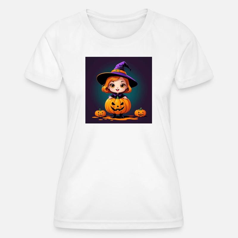 Halloween Pumpkin Witch - Women's Functional T-Shirt - white