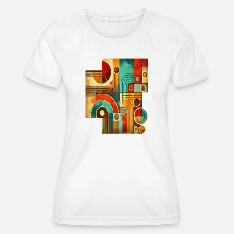 Abstract Retro image T shirt - Women's Functional T-Shirt - white