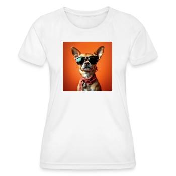 Chiwawa avec style déjanté - T-shirt sport Femme - blanc - Devant - AI Model Female 172 dark (172cm)
