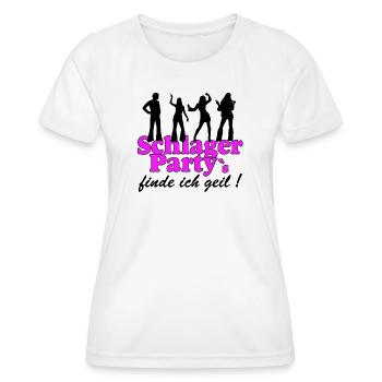 Schlager Party , Schlager Musik , finde ich geil - Frauen Funktions-T-Shirt - Weiß - Vorne - AI Model Female 172 dark (172cm)