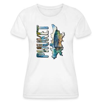 Aquarell Landkarte Phuket - Frauen Funktions-T-Shirt - Weiß - Vorne - AI Model Female 172 dark (172cm)