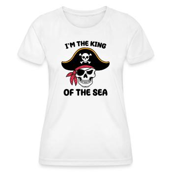 Piraten-Totenkopf mit Augenklappe - Frauen Funktions-T-Shirt - Weiß - Vorne - AI Model Female 172 dark (172cm)