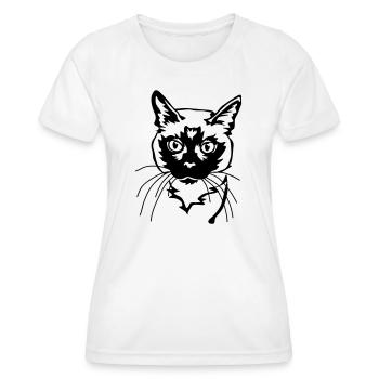 Siamkatze - Frauen Funktions-T-Shirt - Weiß - Vorne - AI Model Female 172 dark (172cm)