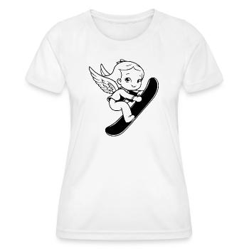 Snowboard Engel - Frauen Funktions-T-Shirt - Weiß - Vorne - AI Model Female 172 dark (172cm)