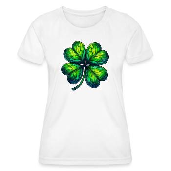 Trèfle à quatre feuilles - T-shirt sport Femme - blanc - Devant - AI Model Female 172 dark (172cm)