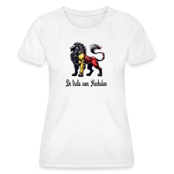 Motif du drapeau lion de Malines - T-shirt sport Femme - blanc - Devant - AI Model Female 172 dark (172cm)
