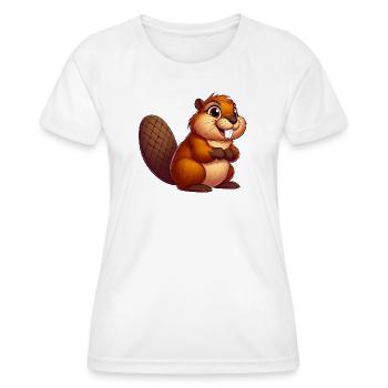 Bieber - Frauen Funktions-T-Shirt - Weiß - Vorne - AI Model Female 172 dark (172cm)