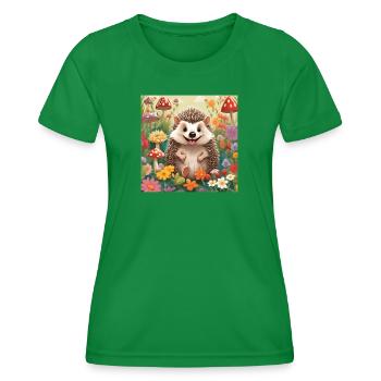 hérisson, bébé, enfant, nouveau-né - T-shirt sport Femme - vert - Devant - AI Model Female 172 dark (172cm)